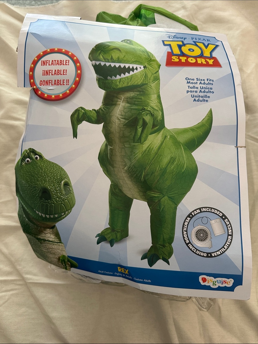 Disguise Inflatable Rex Costume in Green without fan /battery pack